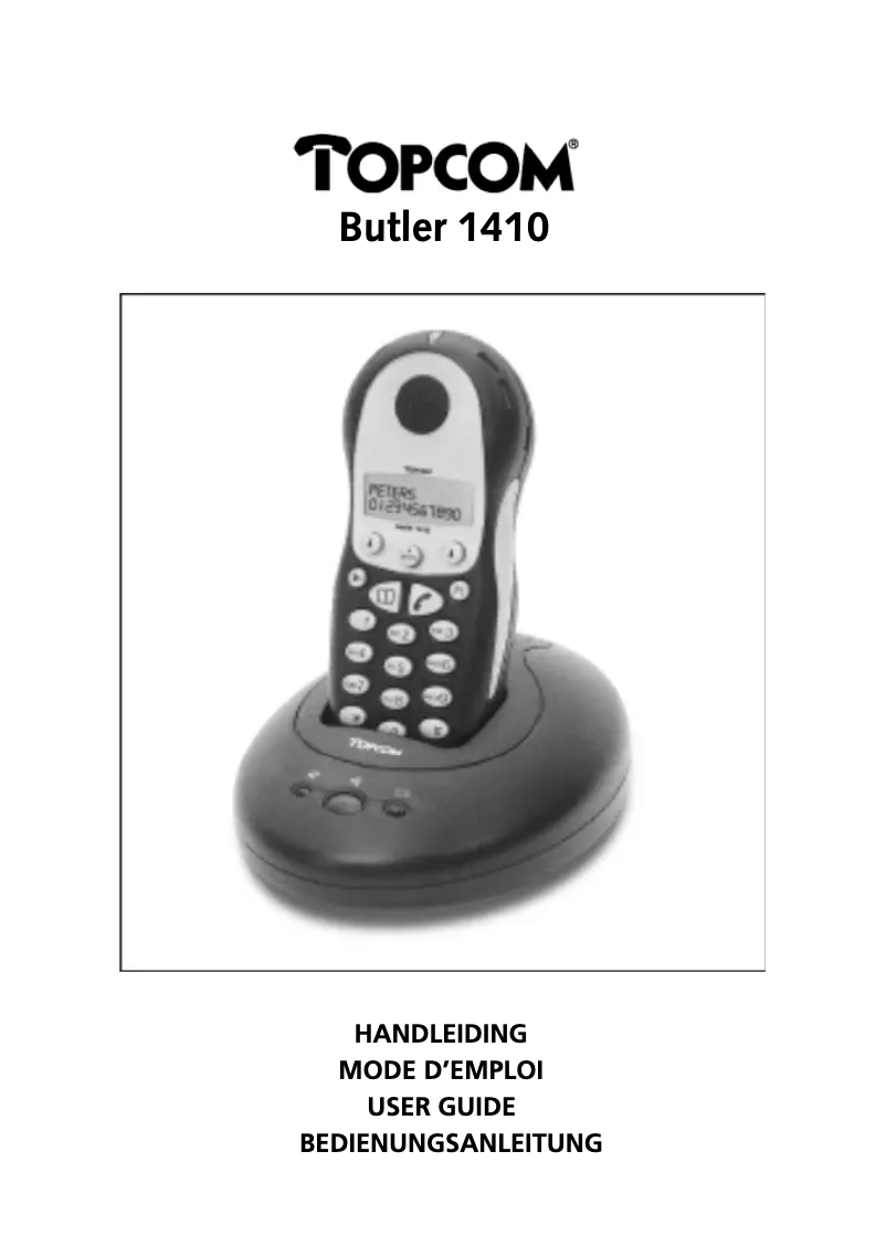 Page 1 of the manual User Manual Topcom Butler 1410