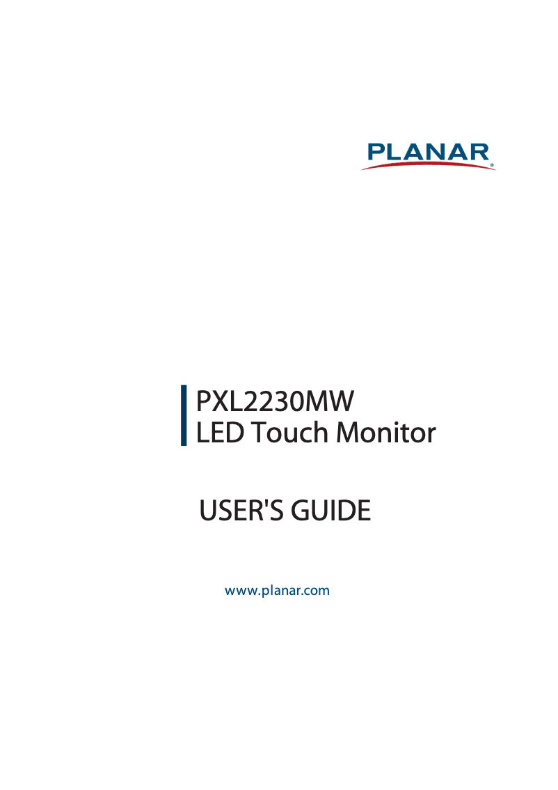 First page image of the manual for PXL2230MW