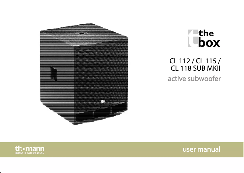 Page 1 of the manual User Manual The Box CL 112 Sub MK II
