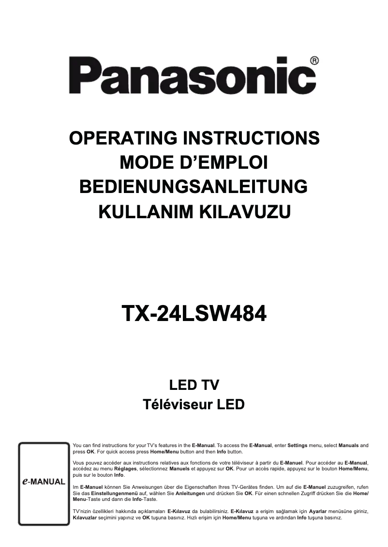 Page 1 of the manual User Manual Panasonic TX-24LSW484