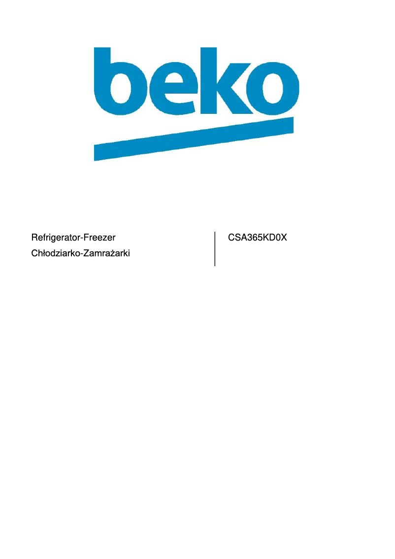 Page 1 of the manual User Manual Beko CSA365KD0X