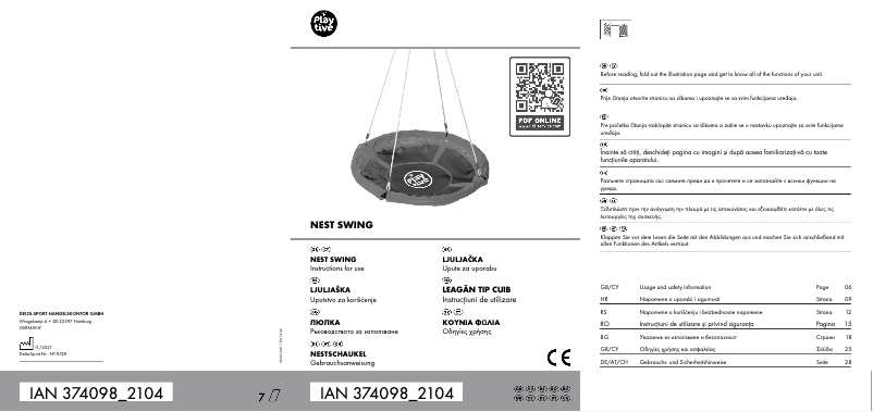 First page image of the manual for IAN 374098