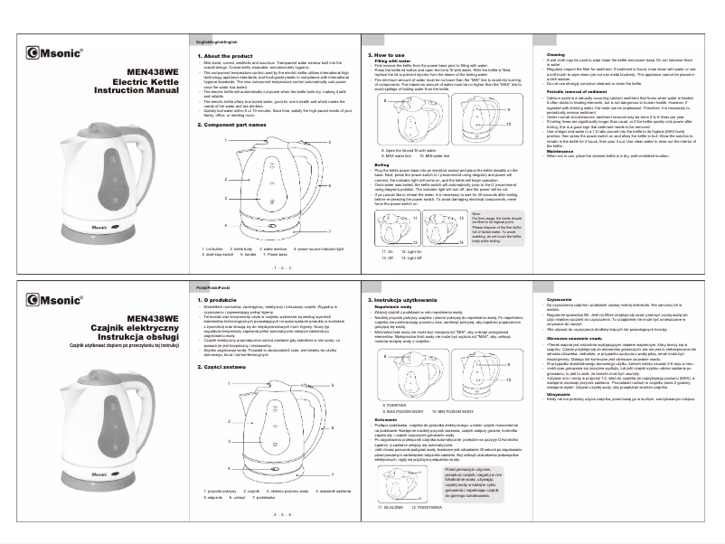 First page image of the manual for MEN438WE