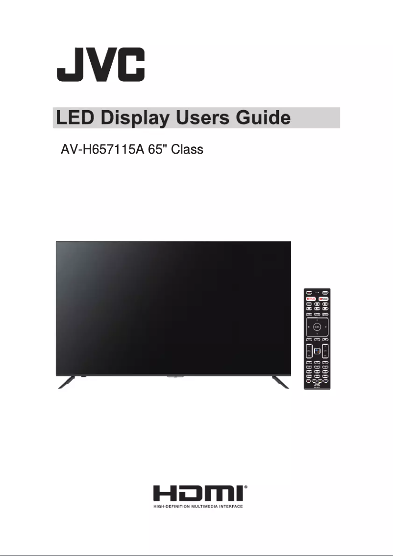 Page 1 of the manual User Manual JVC AV-H657115A