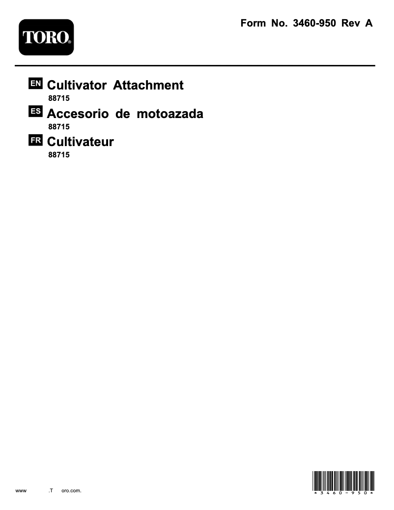 First page image of the manual for 88715