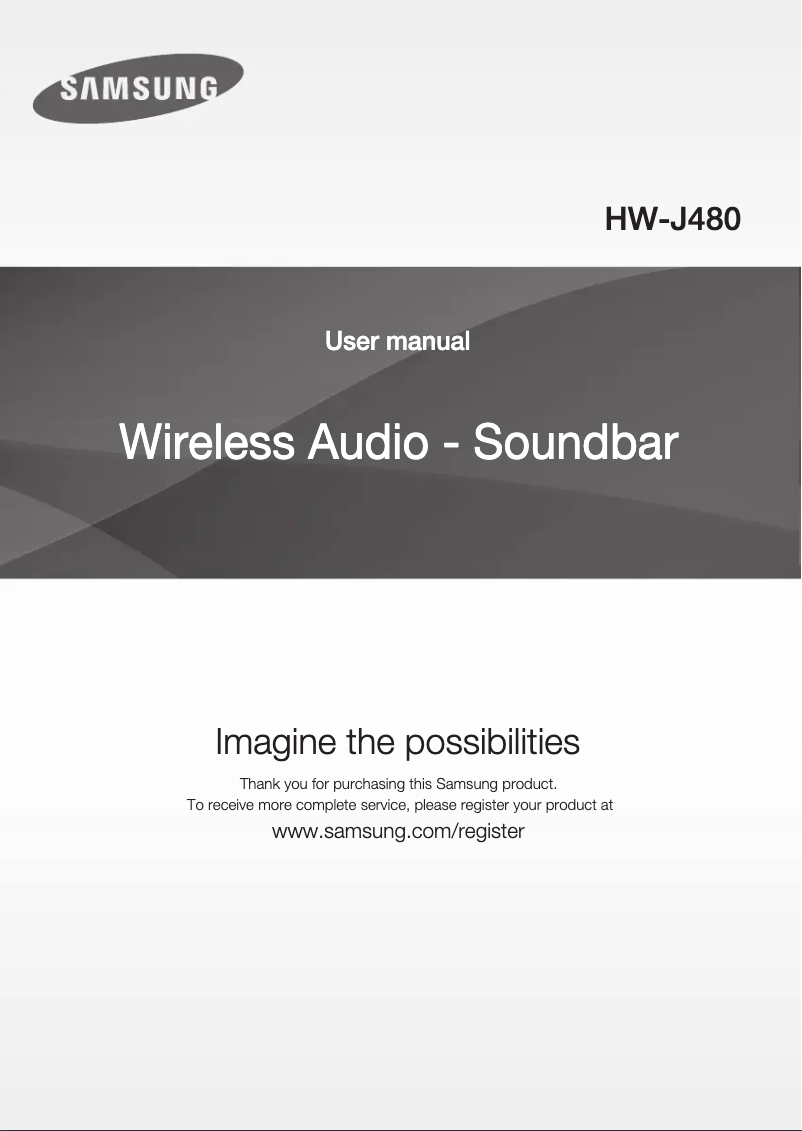 Page 1 of the manual User Manual Samsung HW-J480