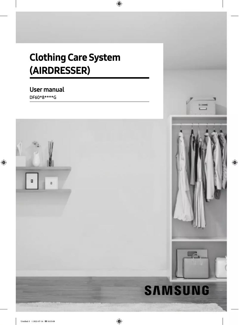 First page image of the manual for DF60A8500CG