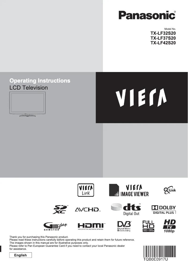 Page 1 of the manual User Manual Panasonic TX-LF32S20