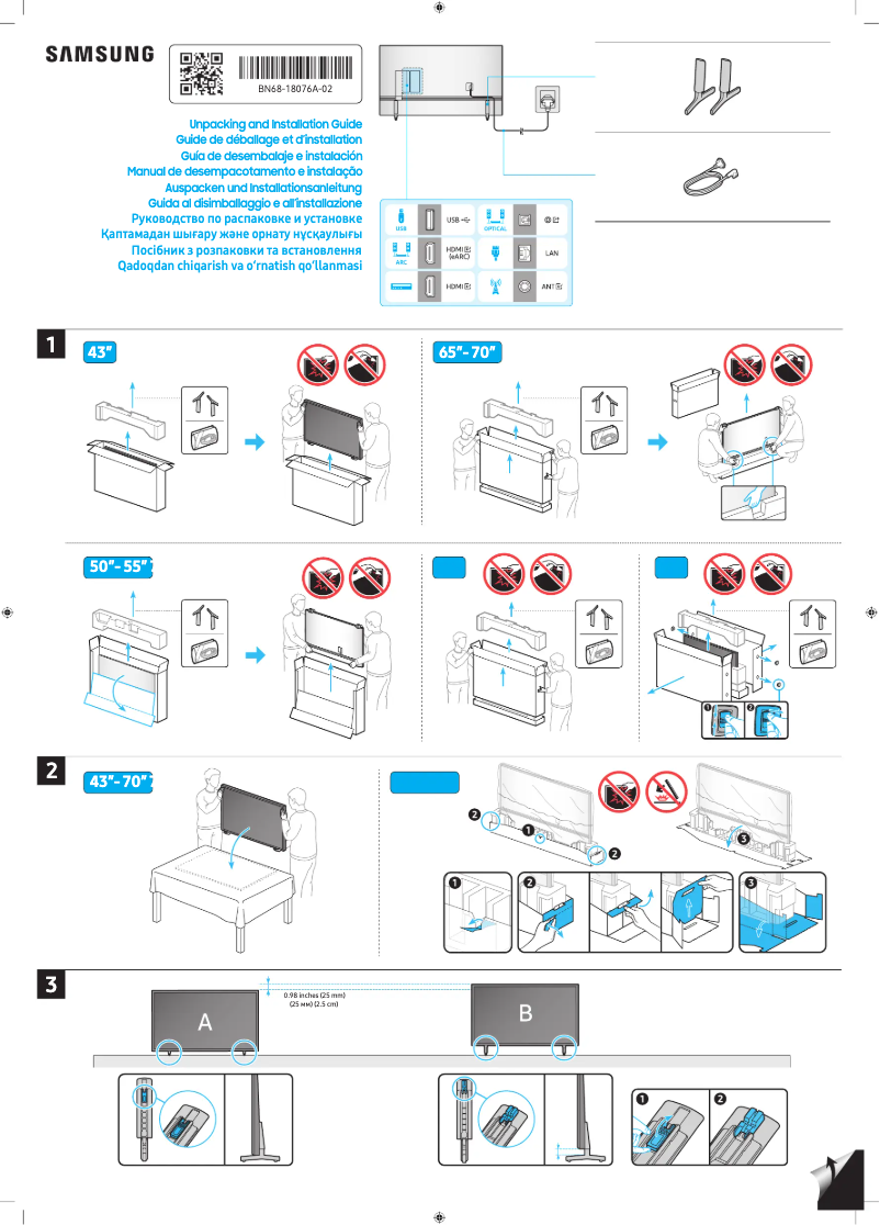 Page 1 of the manual Installation Guide Samsung UA55DU8100G