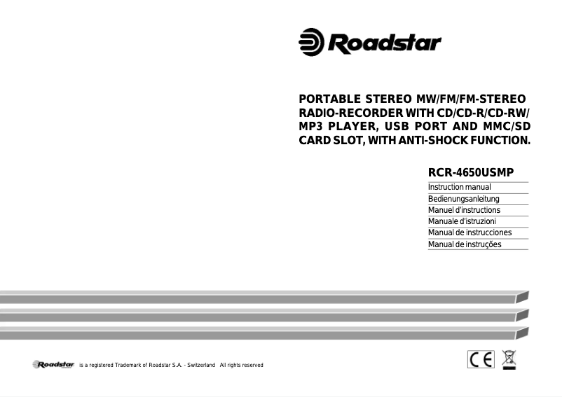 Page 1 of the manual User Manual Roadstar RCR-4650USMPR
