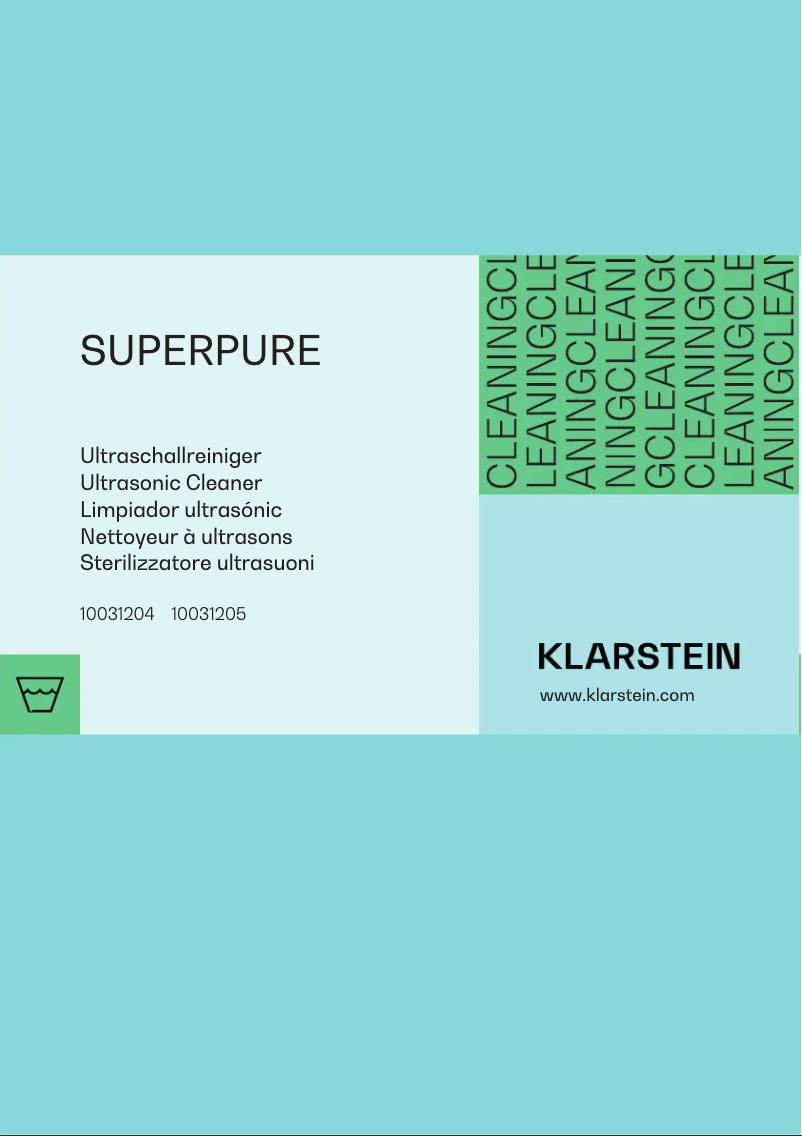 Page 1 of the manual User Manual Klarstein Superpure