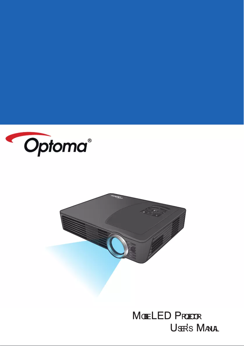 Page 1 of the manual User Manual Optoma ML500