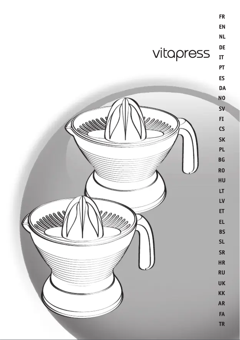 Page 1 of the manual User Manual Tefal Vitapress ZP3001
