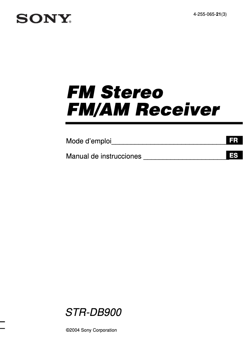 First page image of the manual for STR-DB900