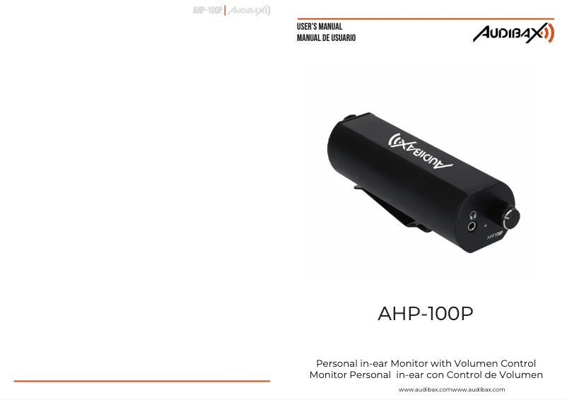 First page image of the manual for AHP-100P