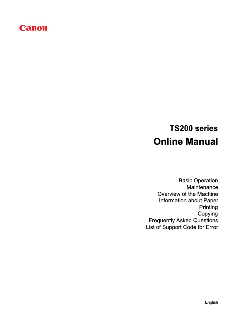 Page 1 of the manual User Manual Canon PIXMA TS202