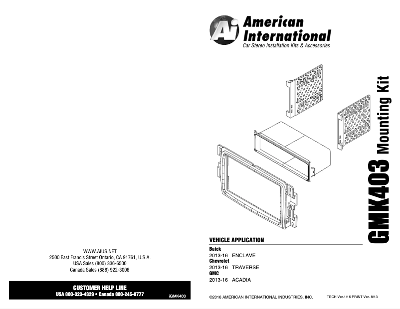 First page image of the manual for GMK403
