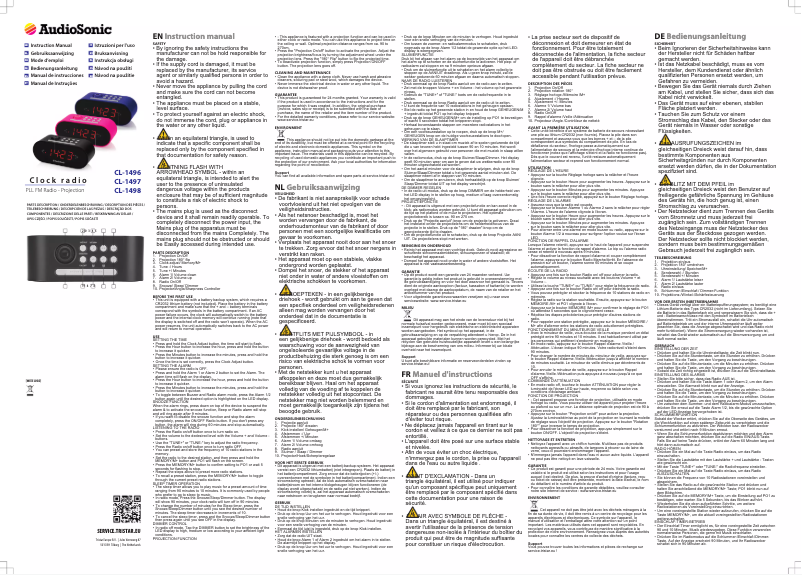 Page 1 de la notice Manuel utilisateur AudioSonic CL-1496