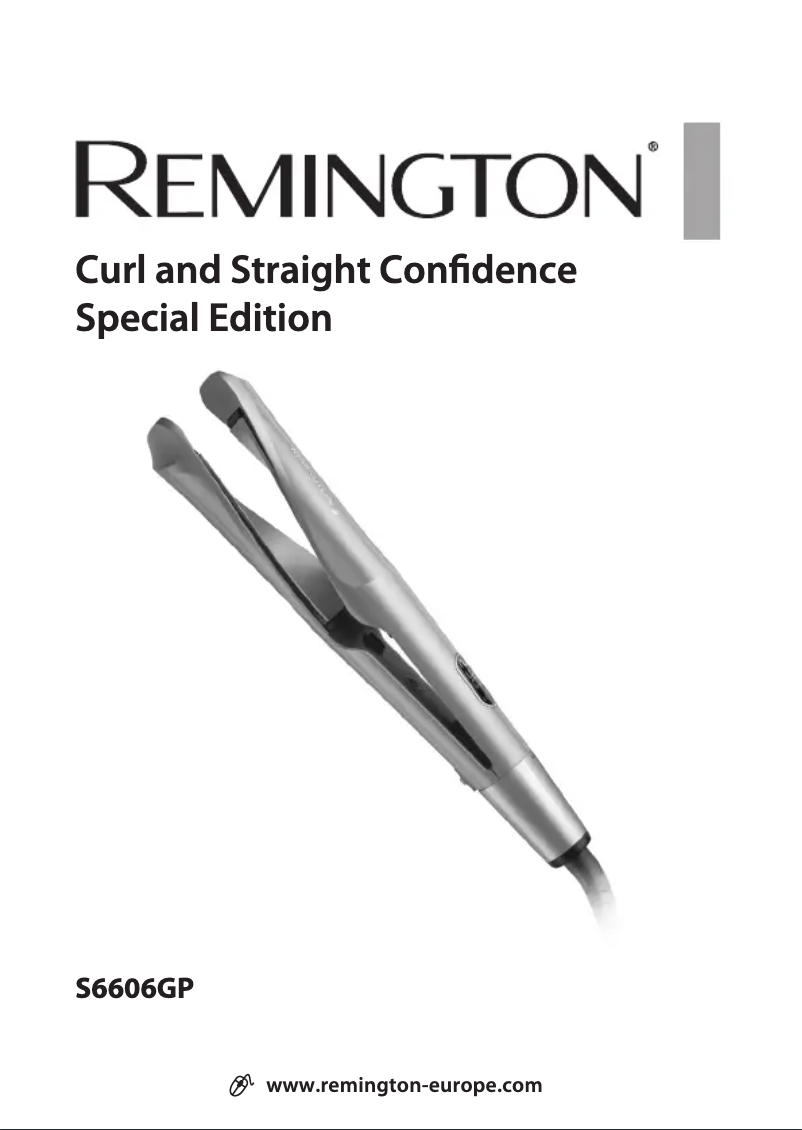 Page 1 of the manual User Manual Remington Curl & Straight Confidence S6606GP