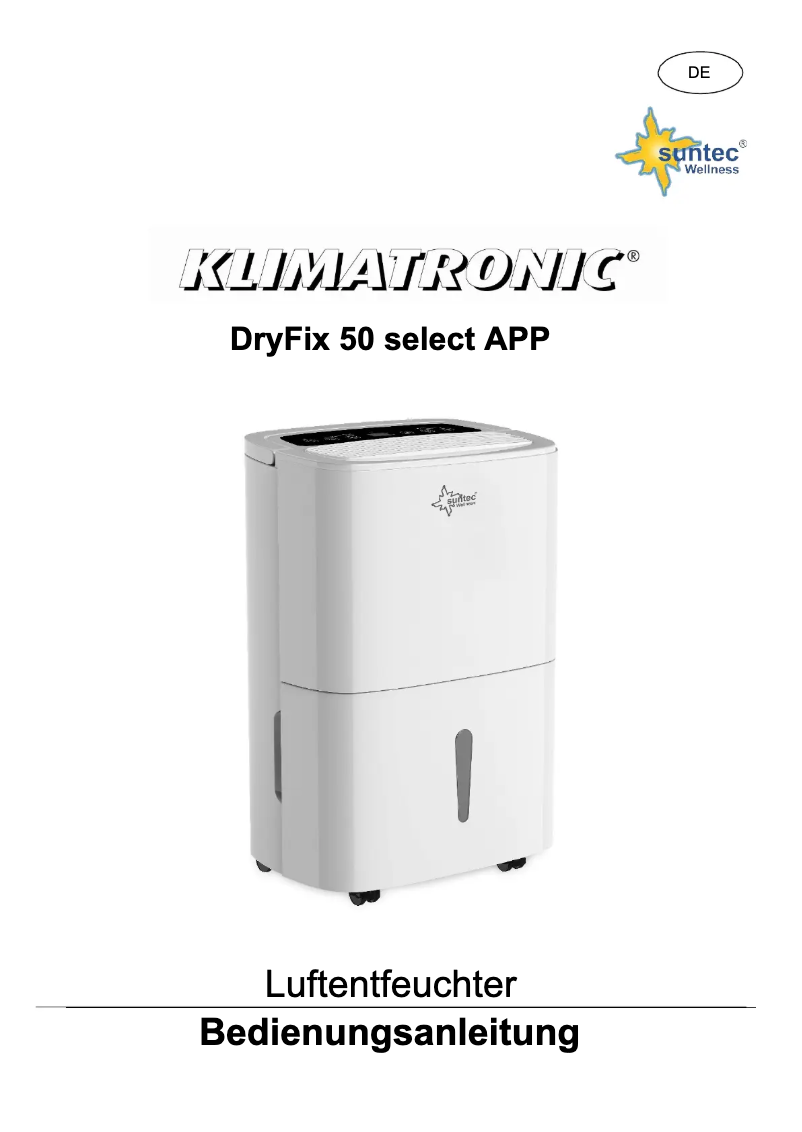 First page image of the manual for DryFix 50 Select App