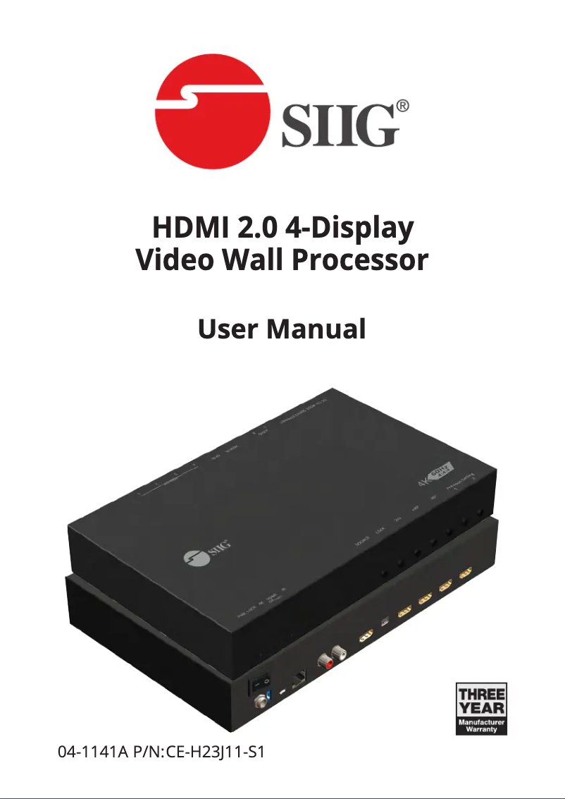 Page 1 of the manual User Manual Siig CE-H23J11-S1