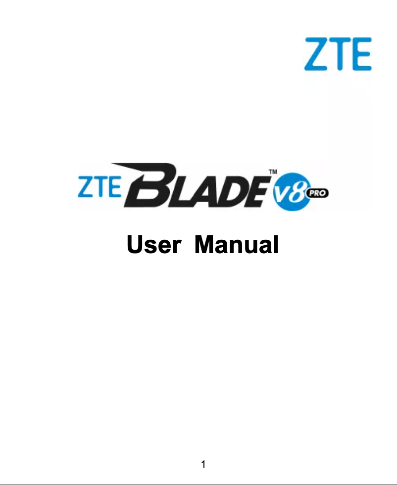 Page 1 of the manual User Manual ZTE Blade V8 Pro