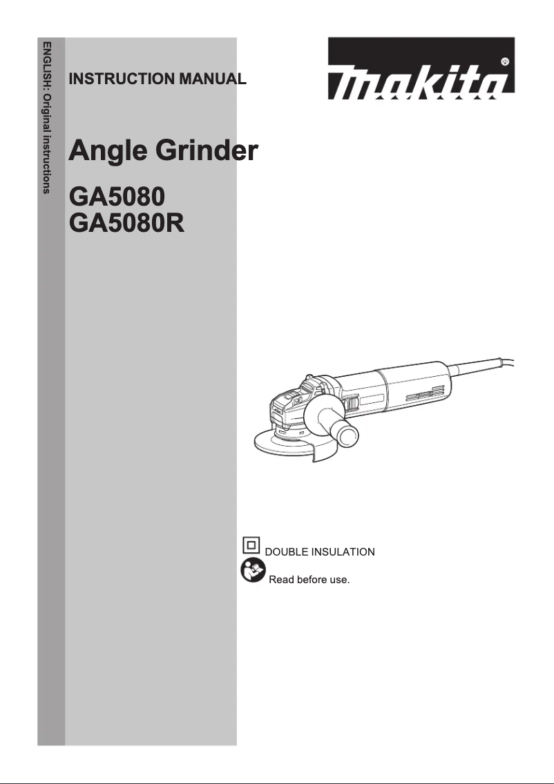 Page 1 of the manual User Manual Makita GA5080RX05