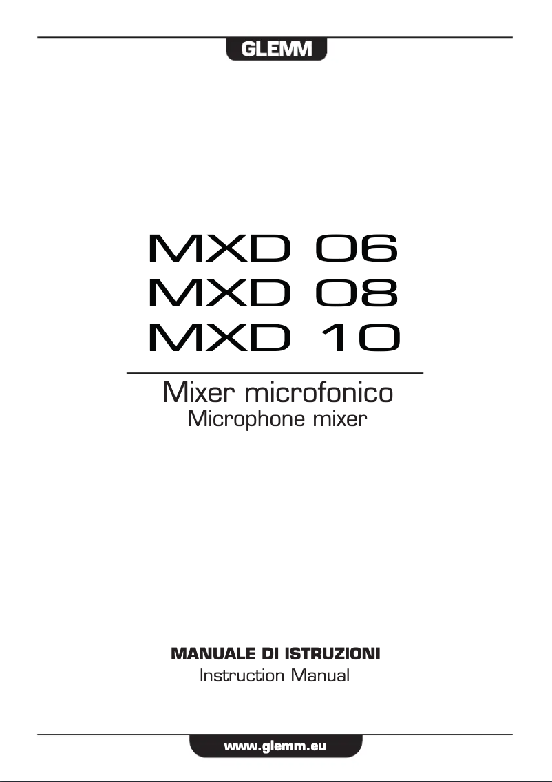 Image de la première page du manuel de l'appareil MXD 10