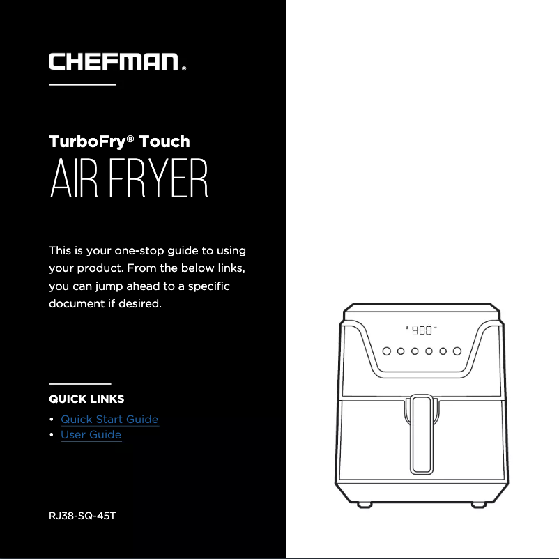 Page 1 of the manual User Manual Chefman TurboFry Touch RJ38-SQ-45T