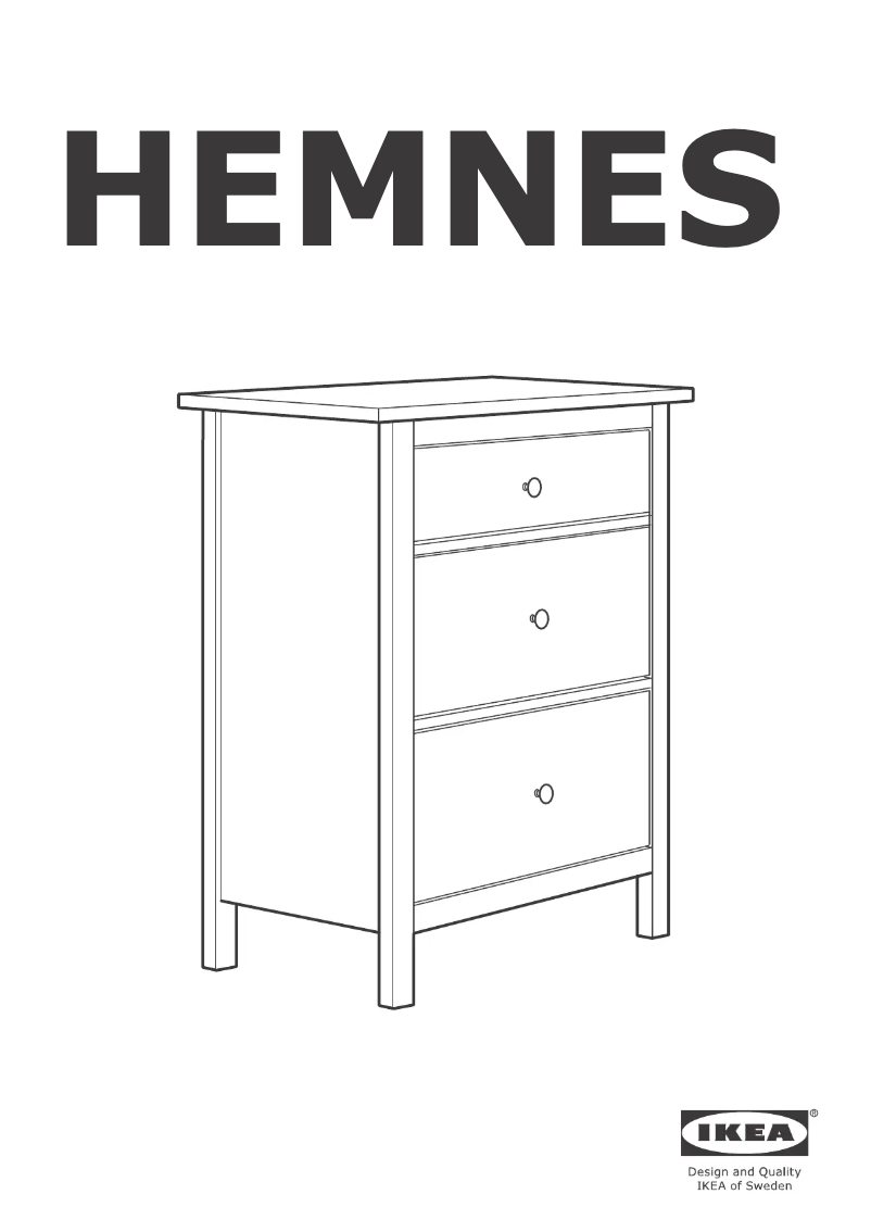 First page image of the manual for HEMNES 704.834.72