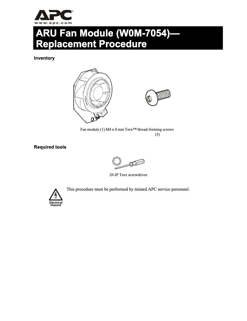 First page image of the manual for W0M-7054