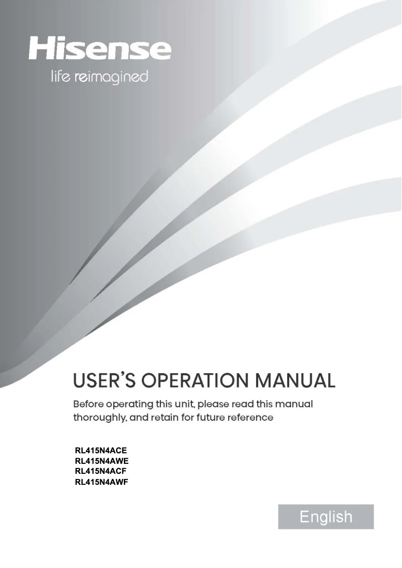 Page 1 of the manual User Manual Hisense RL415N4AWE