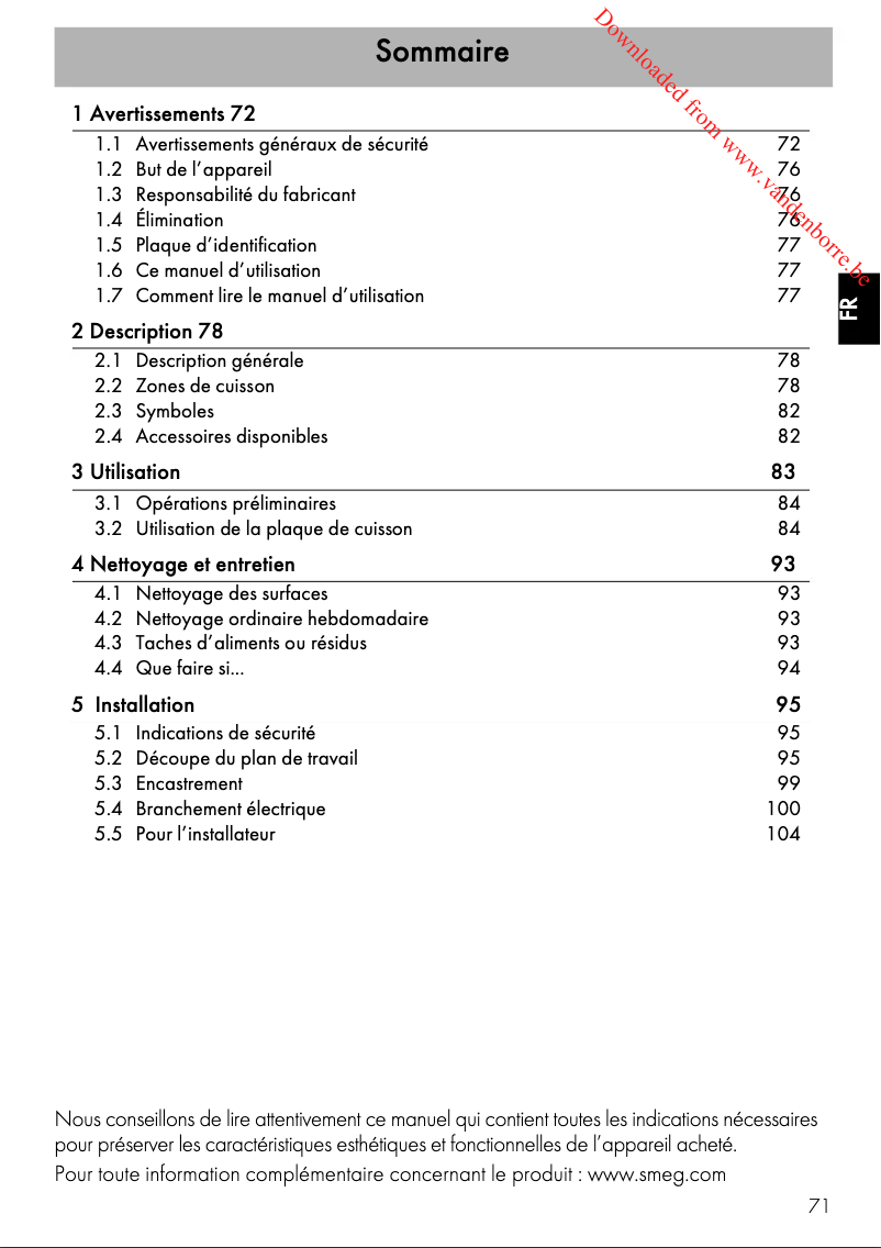 Page 1 of the manual User Manual Smeg SE395ETB