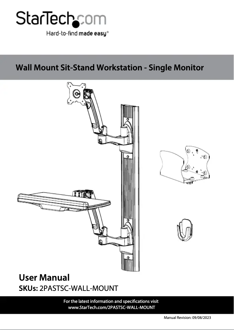 First page image of the manual for 2PASTSC-WALL-MOUNT
