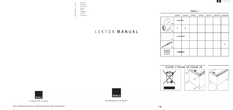 First page image of the manual for Lektor 1