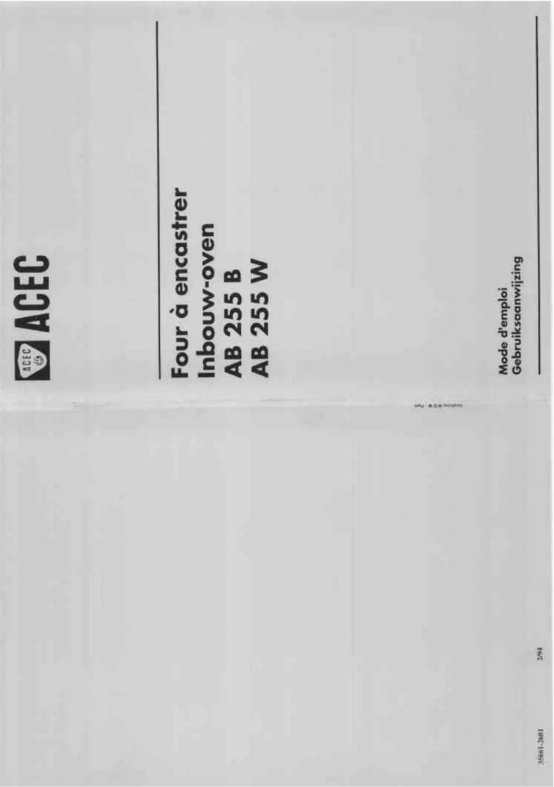 First page image of the manual for AB 255