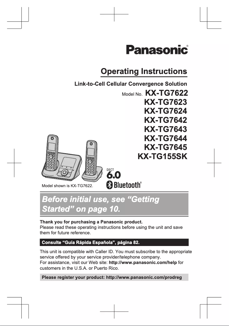 Page 1 of the manual User Manual Panasonic KX-TG7621