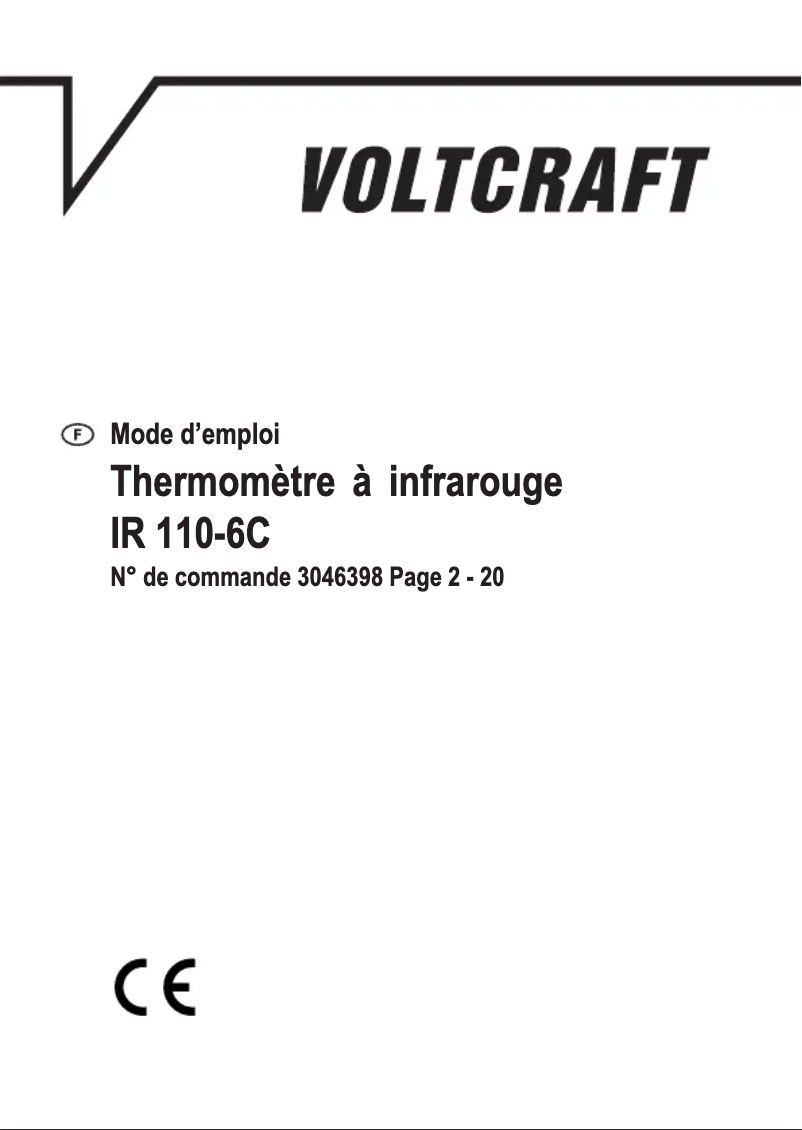 Page 1 of the manual User Manual Voltcraft IR 110-6C