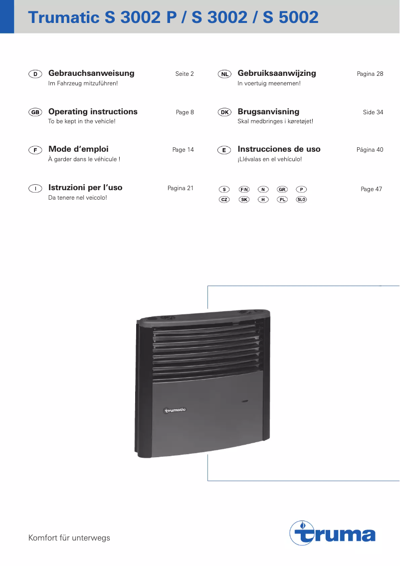 First page image of the manual for Trumatic S 5002