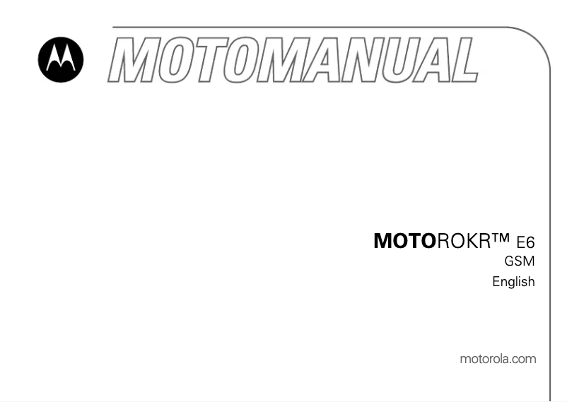 First page image of the manual for ROKR E6
