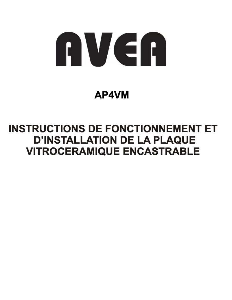 First page image of the manual for AP4VM