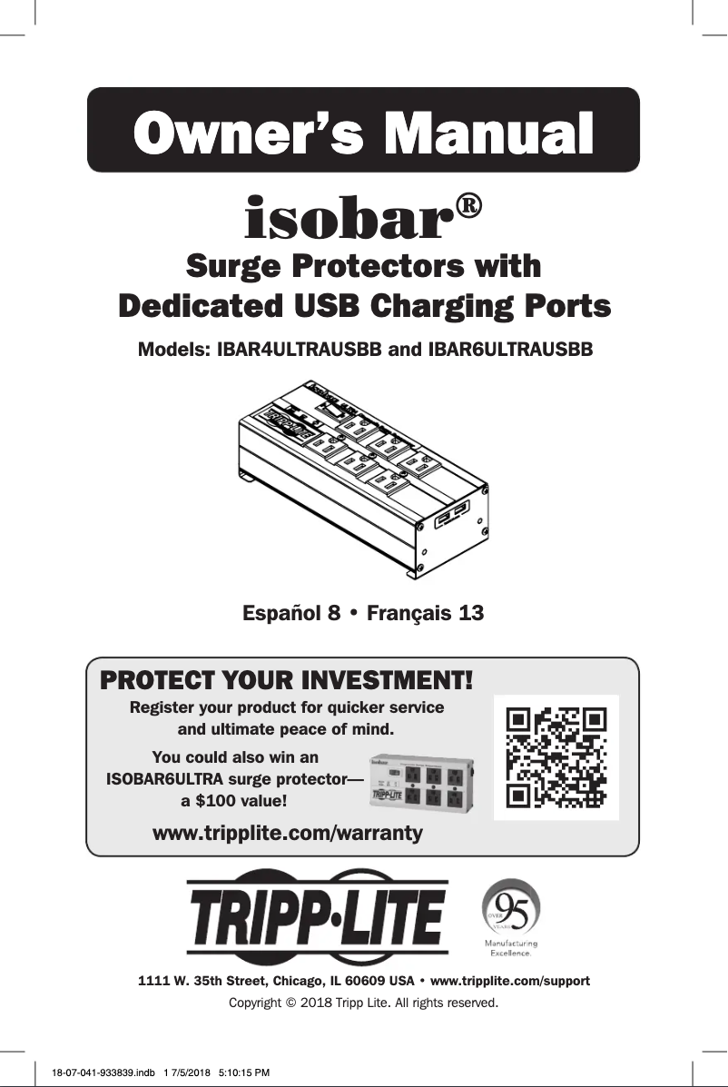 Page 1 of the manual User Manual Tripp Lite IBAR6ULTRAUSBB