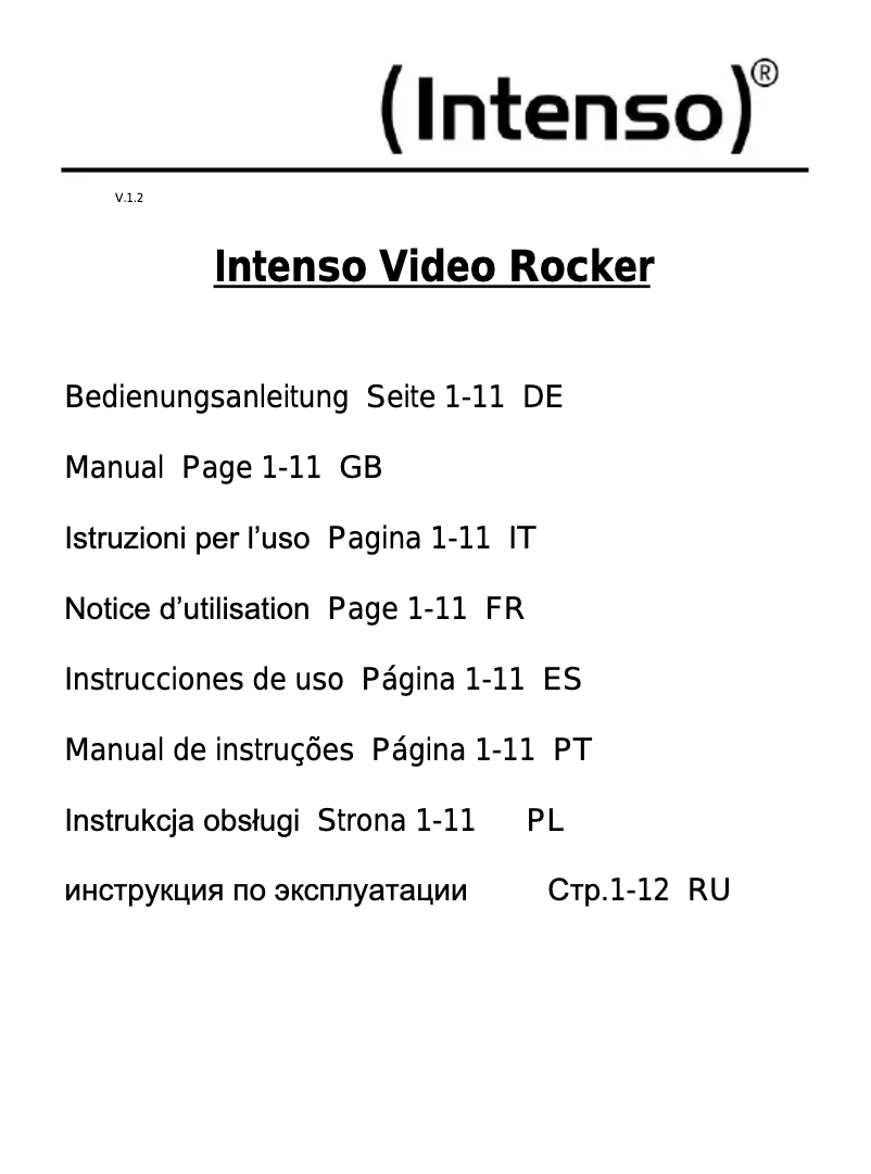 Page 1 of the manual User Manual Intenso Video Rocker
