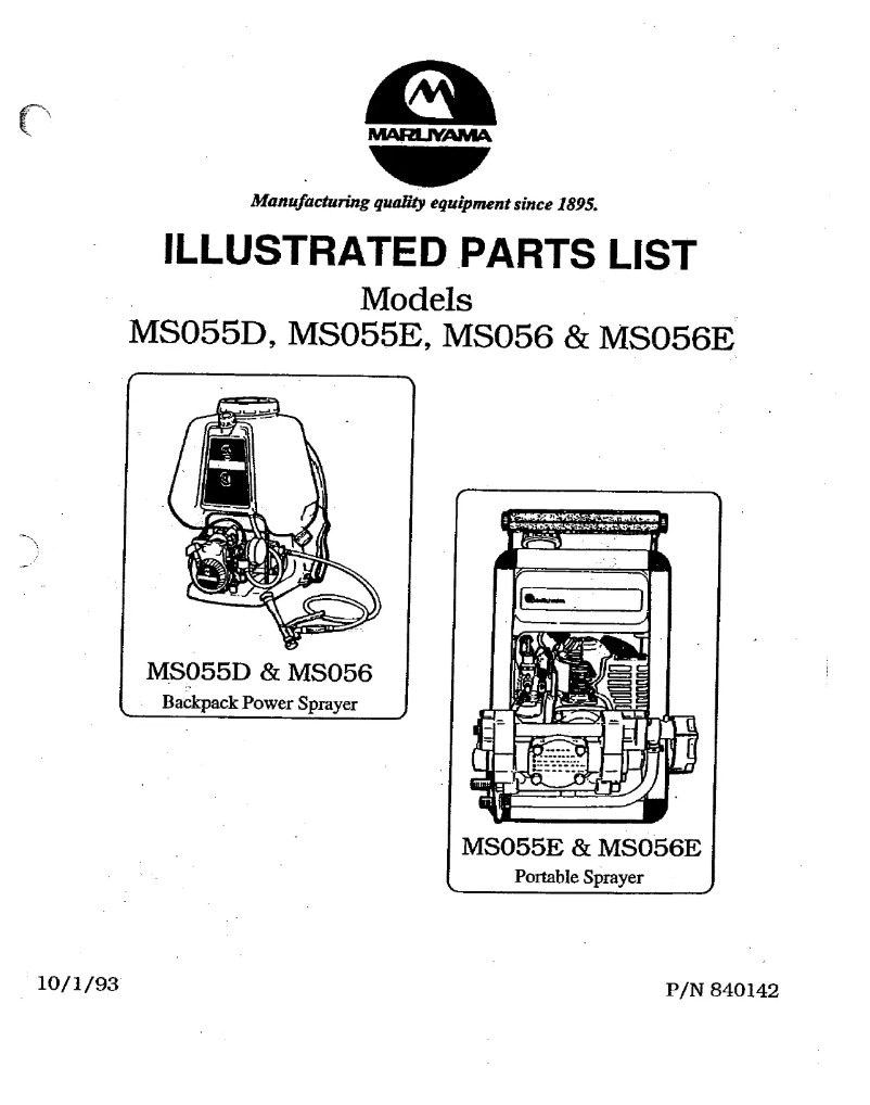Page 1 of the manual User Manual Maruyama MS055E