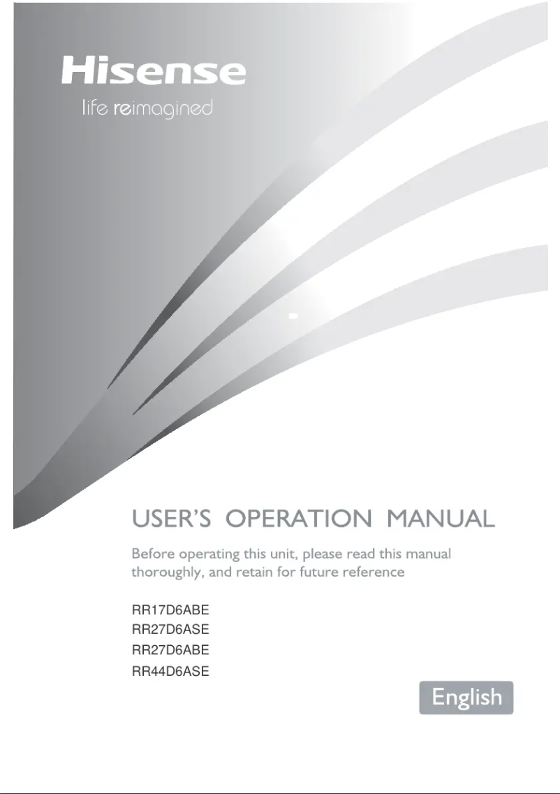 Page 1 of the manual User Manual Hisense RR44D6ASE