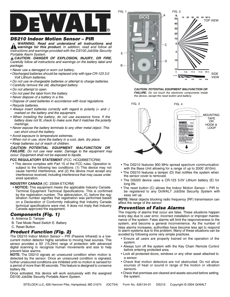 First page image of the manual for DS210