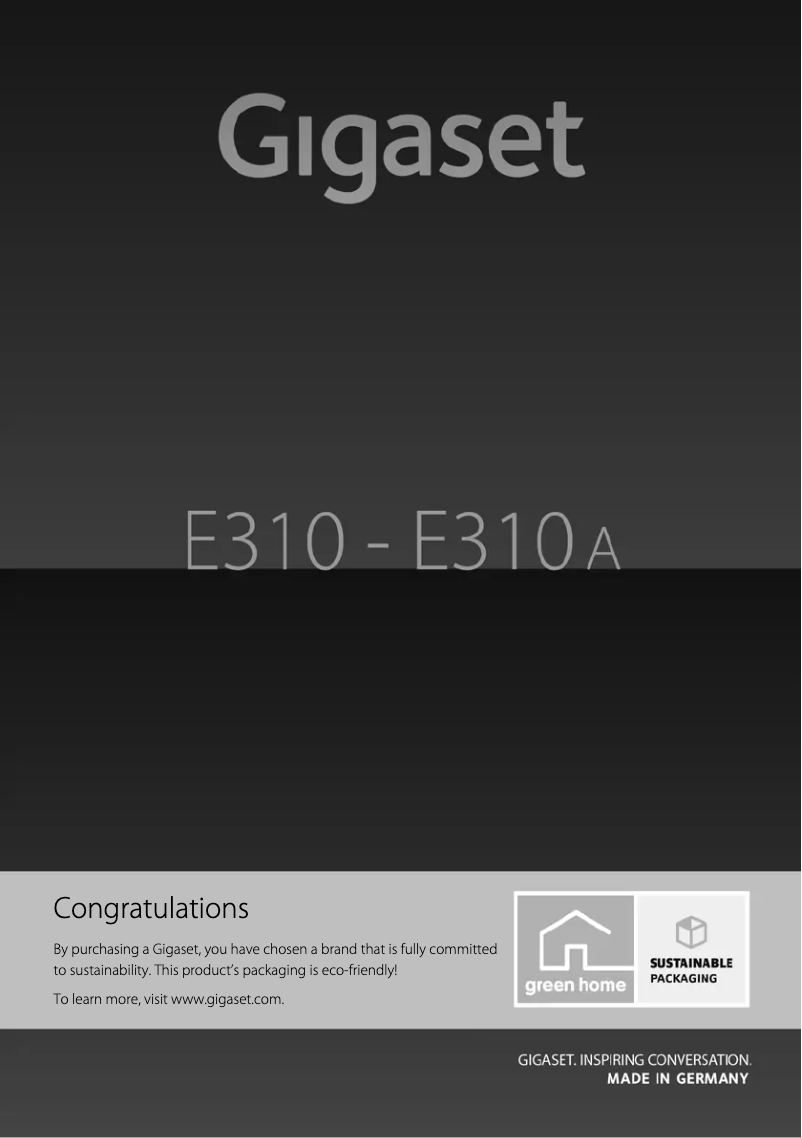 Page 1 of the manual User Manual Siemens Gigaset E310A