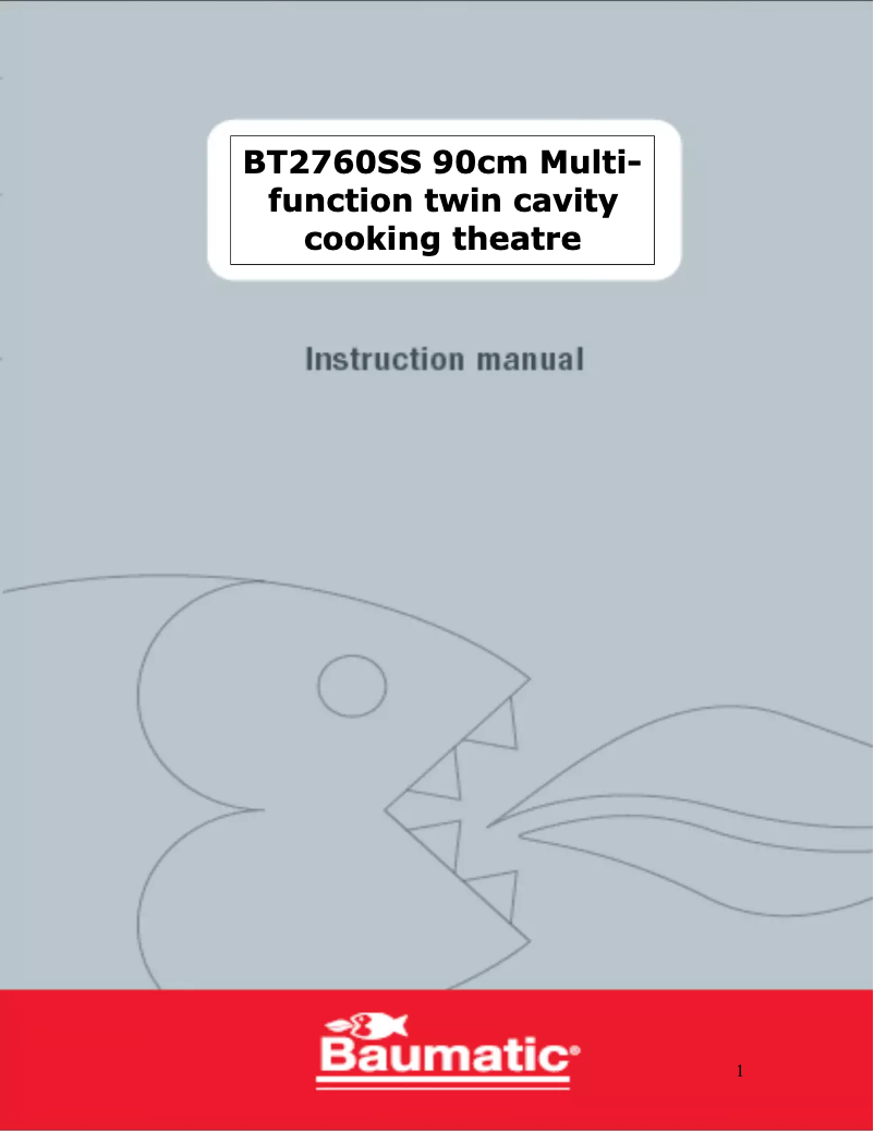 Page 1 of the manual User Manual Baumatic BT2760SS