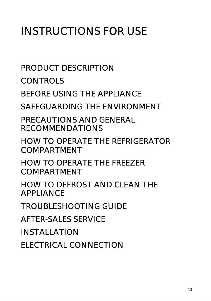 First page image of the manual for FR 220 A 1