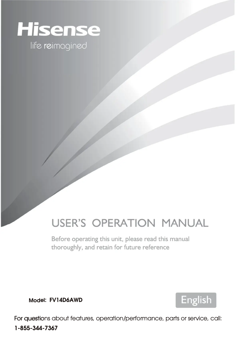 Page 1 of the manual User Manual Hisense FV14D6AWD
